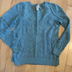 LOFT Teal Chevron Knit Sweater and cami